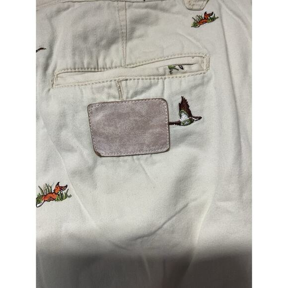 Vtg Akko Men Pants SZ 36 Khaki Chino Pheasant Embroidered Hunting Work Fox RARE - Picture 10 of 13